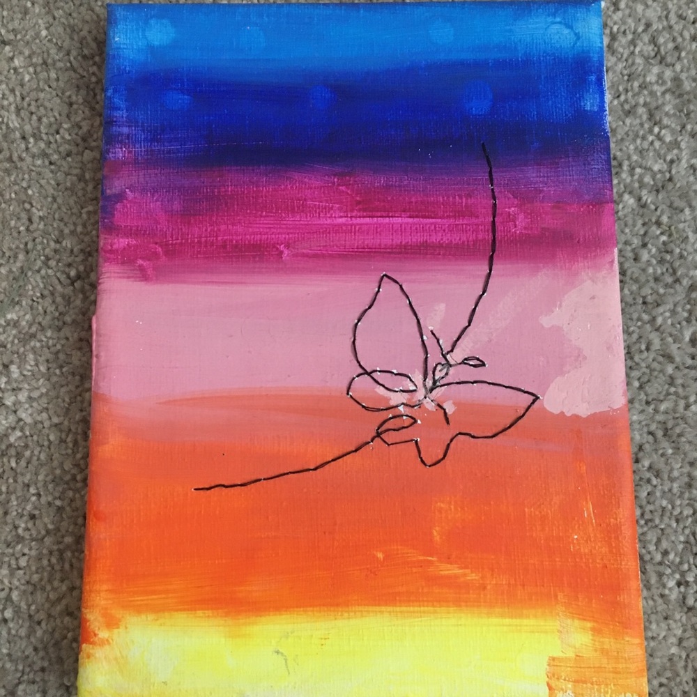A butterfly stitch